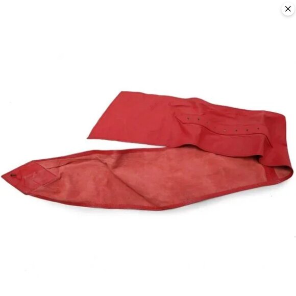 Vintage 80s Wide Red Leather Wrap Belt High Waist Corset Cinch Statement Gems - Picture 8 of 16